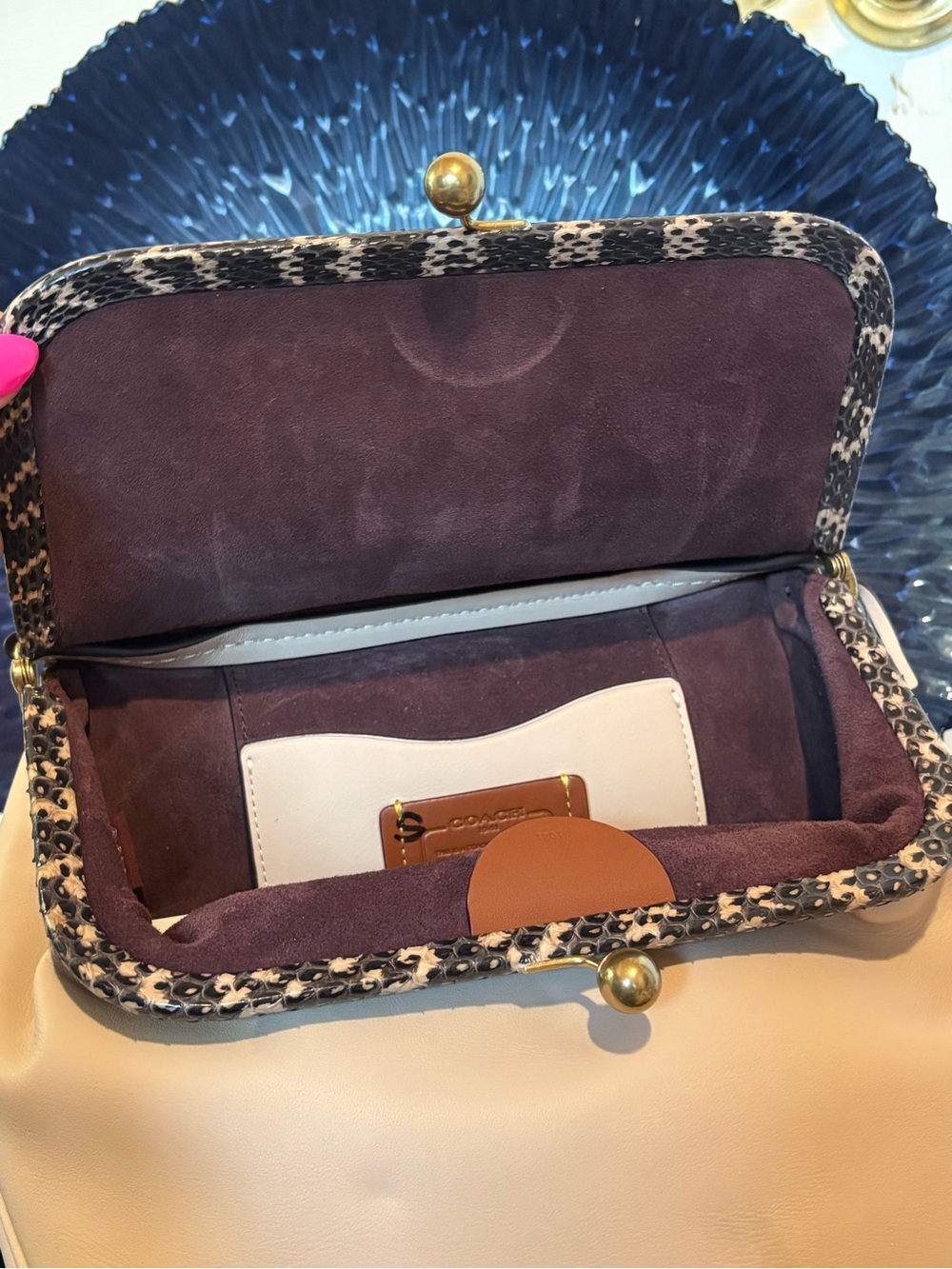 Coach 1941 SAMPLE Rider Bag 24 in Neutral Snakeskin Leather - Picture 9 of 16